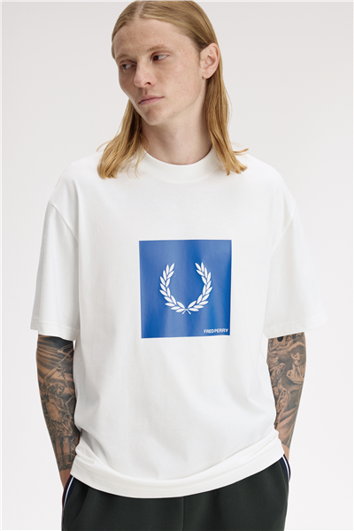 Fred Perry Box Graphic Erkek Bisiklet Yaka T-Shirt