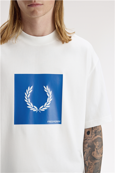 Fred Perry Box Graphic Erkek Bisiklet Yaka T-Shirt