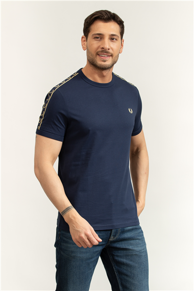 Fred Perry Contrast Tape Ringer Erkek Bisiklet Yaka T-Shirt