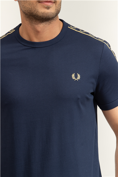 Fred Perry Contrast Tape Ringer Erkek Bisiklet Yaka T-Shirt
