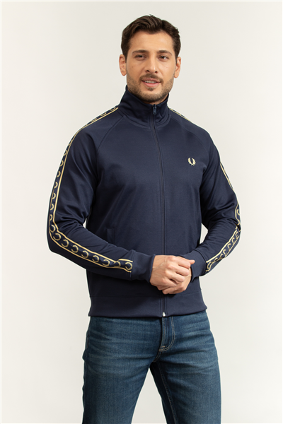 Fred Perry Contrast Tape Track Jacket Erkek Fermuarlı Sweatshirt