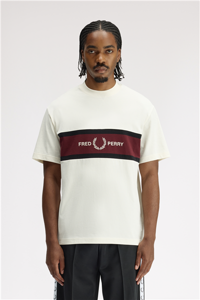 Fred Perry Embroidered Panel Erkek Bisiklet Yaka T-Shirt