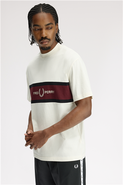 Fred Perry Embroidered Panel Erkek Bisiklet Yaka T-Shirt
