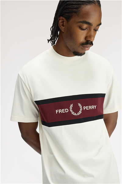 Fred Perry Embroidered Panel Erkek Bisiklet Yaka T-Shirt