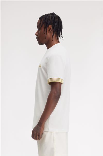 Fred Perry Erkek Bisiklet Yaka T-Shirt Beyaz