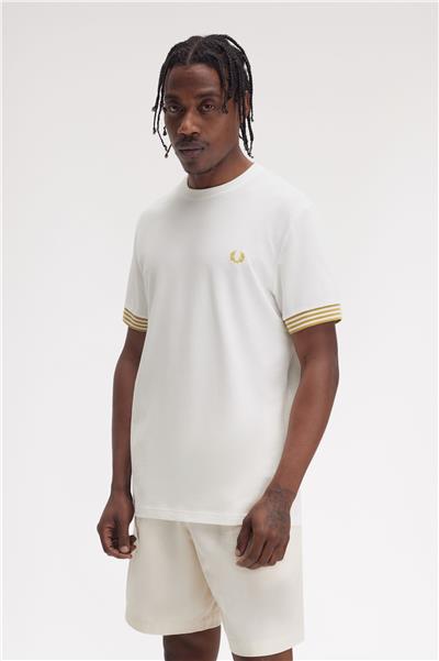 Fred Perry Erkek Bisiklet Yaka T-Shirt Beyaz