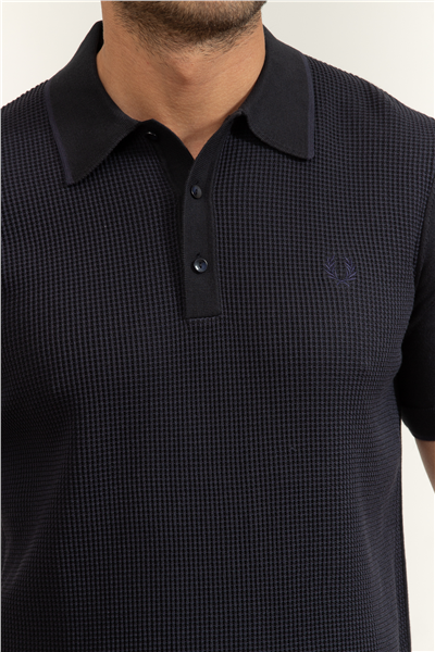 Fred Perry Tonic Waffle Knitted Shirt Erkek Polo Yaka T-Shirt