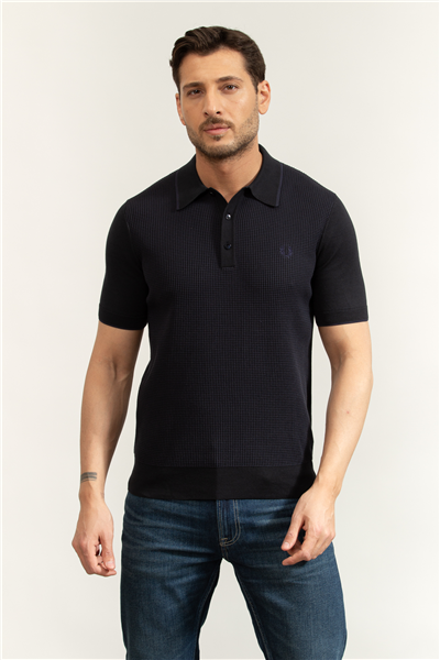 Fred Perry Tonic Waffle Knitted Shirt Erkek Polo Yaka T-Shirt