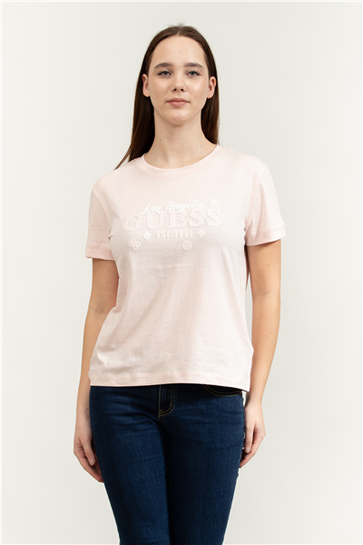 Guess Agnes Kadın Aktif Regular Fit Bisiklet Yaka T-Shirt