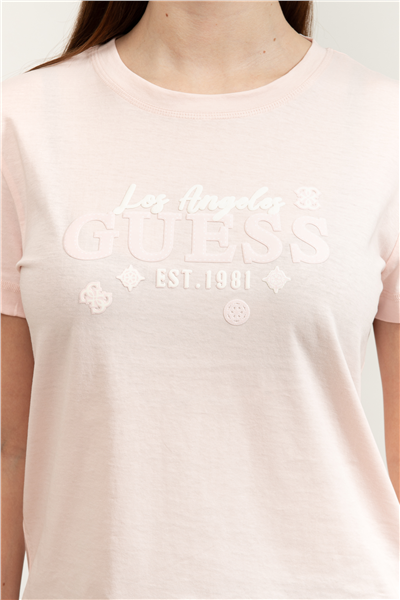 Guess Agnes Kadın Aktif Regular Fit Bisiklet Yaka T-Shirt