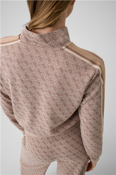 Guess Allover Kadın Aktif Fermuarlı Sweatshirt