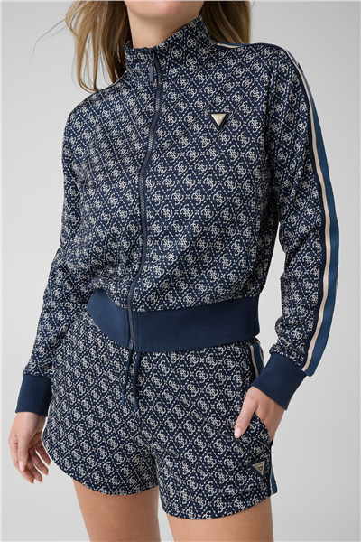 Guess Allover Kadın Aktif Fermuarlı Sweatshirt