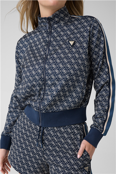 Guess Allover Kadın Aktif Fermuarlı Sweatshirt