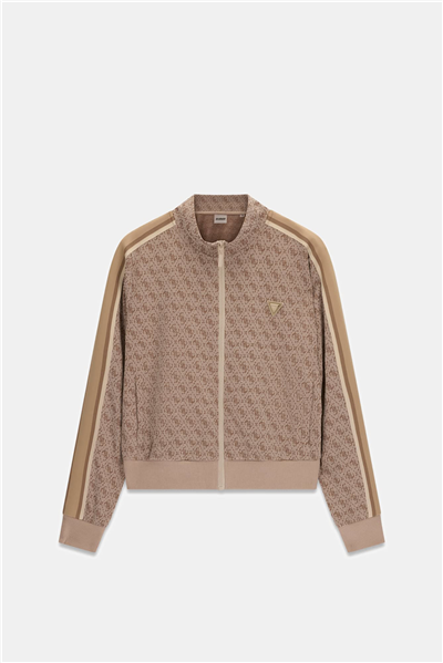Guess Allover Kadın Aktif Fermuarlı Sweatshirt