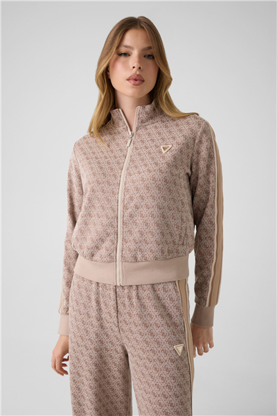Guess Allover Kadın Aktif Fermuarlı Sweatshirt