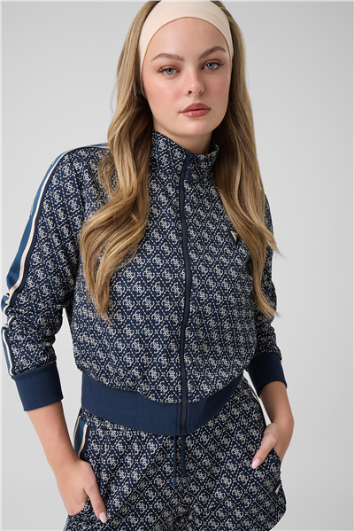 Guess Allover Kadın Aktif Fermuarlı Sweatshirt