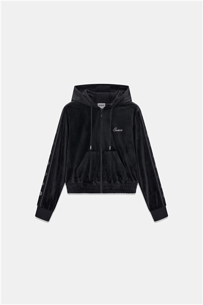 Guess Amalia Kadın Aktif Fermuarlı Sweatshirt Siyah