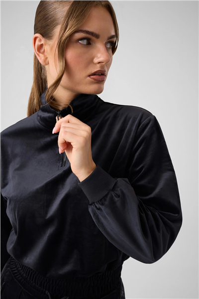 Guess Amalia Kadın Aktif Fermuarlı Sweatshirt Siyah