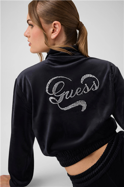Guess Amalia Kadın Aktif Fermuarlı Sweatshirt Siyah