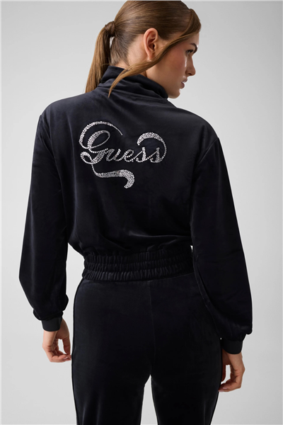 Guess Amalia Kadın Aktif Fermuarlı Sweatshirt Siyah