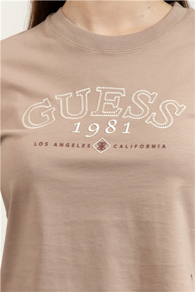Guess Arianna Kadın Aktif Boxy Fit Bisiklet Yaka T-Shirt