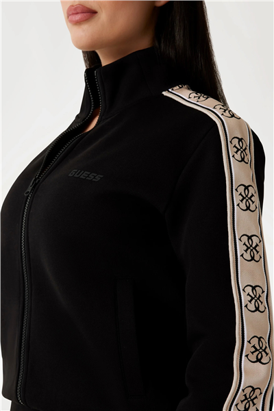 Guess Britney Kadın Aktif Fermuarlı Sweatshirt Siyah