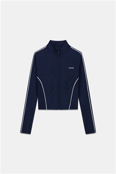 Guess Brunella Kadın Aktif Fermuarlı Sweatshirt Lacivert
