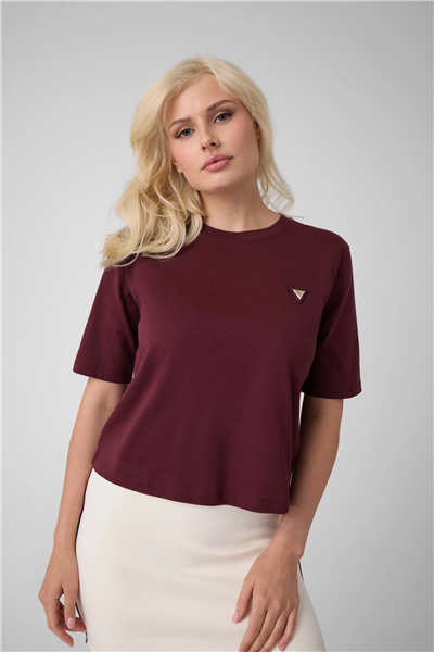 Guess Colette Kadın Aktif Boxy Fit Bisiklet Yaka T-Shirt