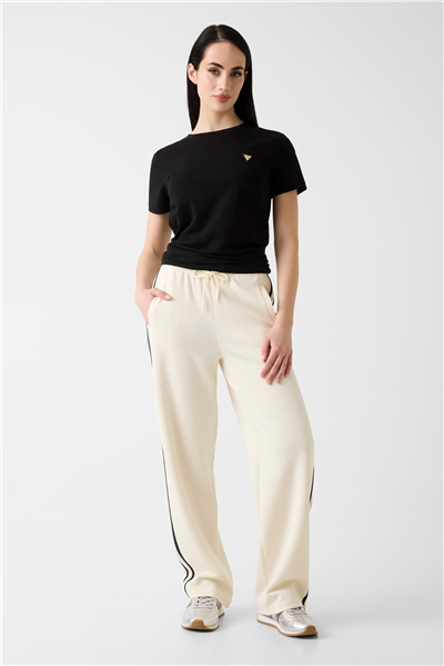 Guess Colette Kadın Aktif Oversize Fit Bisiklet Yaka T-Shirt Siyah
