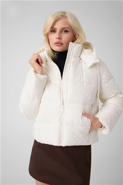 Guess Daisy Kadın Şişme Mont Beyaz