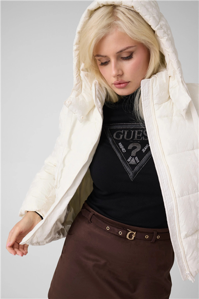 Guess Daisy Kadın Şişme Mont Beyaz