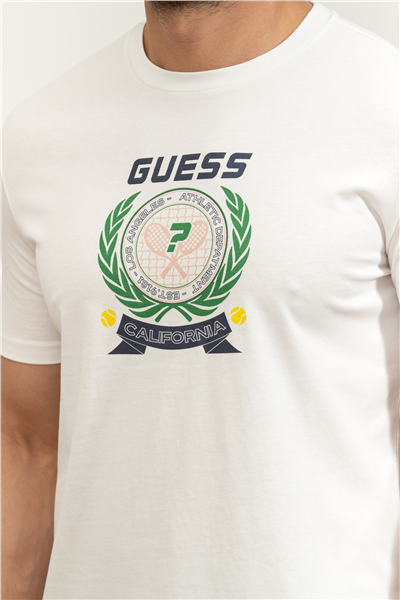 Guess Daven Erkek Aktif Regular Fit Bisiklet Yaka T-Shirt