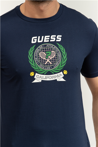 Guess Daven Erkek Aktif Regular Fit Bisiklet Yaka T-Shirt