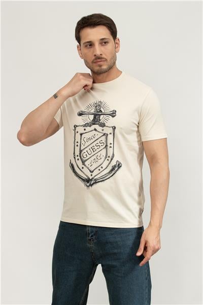 Guess Erkek Bisiklet Yaka T-Shirt Çok Renkli