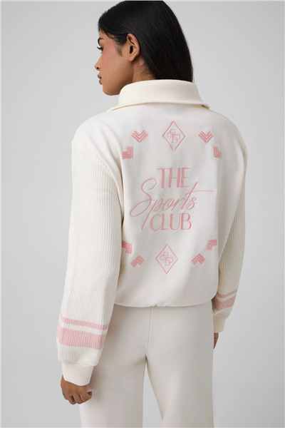 Guess Fabrizia Kadın Aktif Fermuarlı Sweatshirt Beyaz