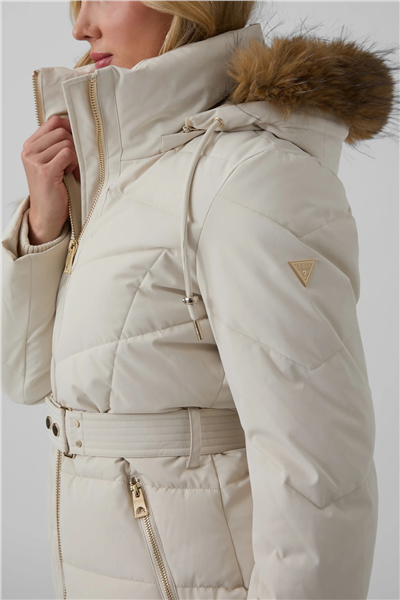 Guess Fatema Kadın Şişme Mont Krem