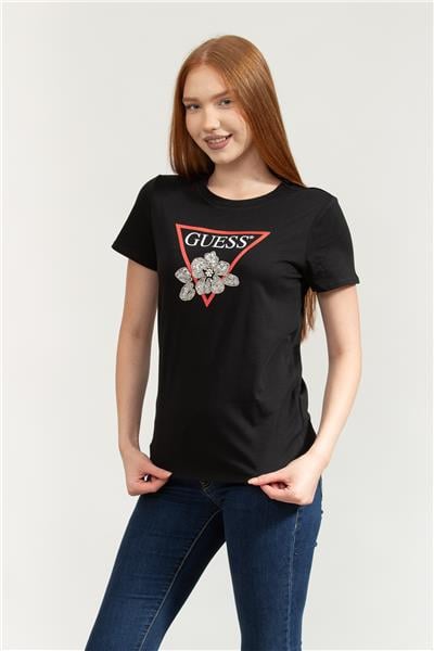 Guess Flower Kadın Regular Fit T-Shirt