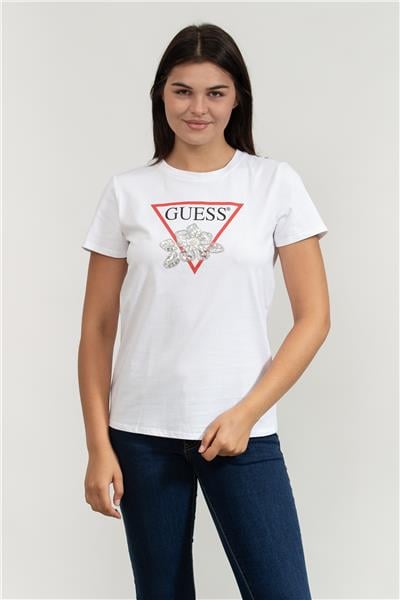 Guess Flower Kadın Regular Fit T-Shirt