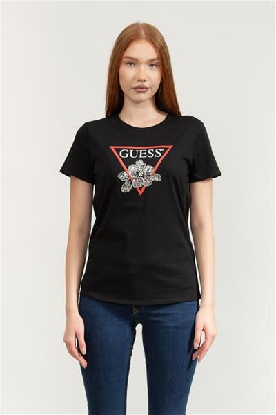 Guess Flower Kadın Regular Fit T-Shirt