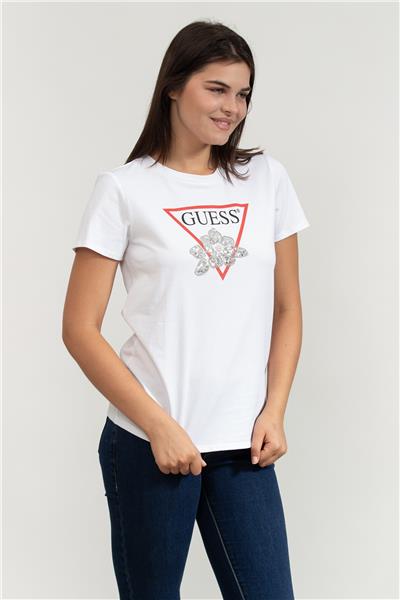 Guess Flower Kadın Regular Fit T-Shirt