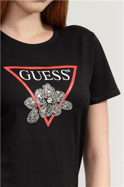 Guess Flower Kadın Regular Fit T-Shirt