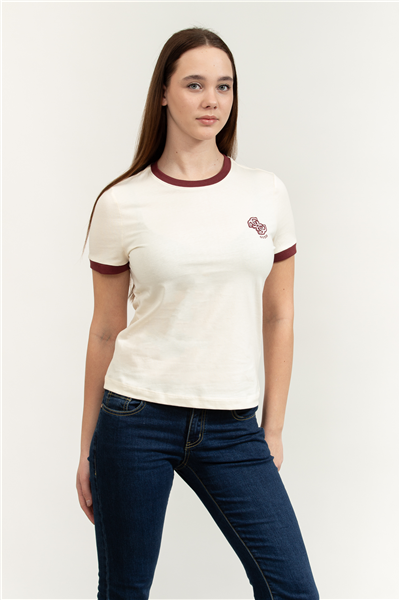 Guess Greta Kadın Aktif Slim Fit Bisiklet Yaka T-Shirt