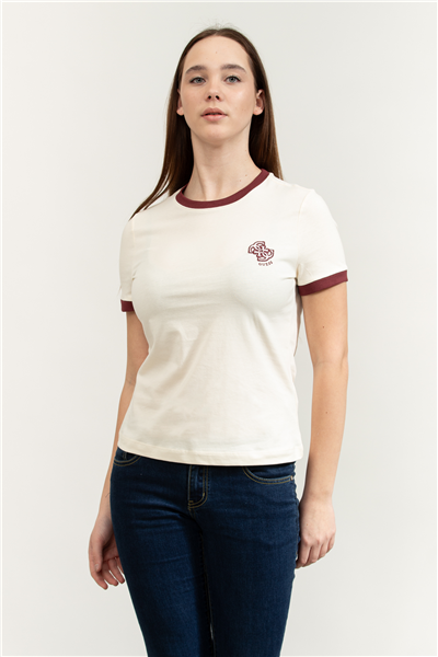 Guess Greta Kadın Aktif Slim Fit Bisiklet Yaka T-Shirt