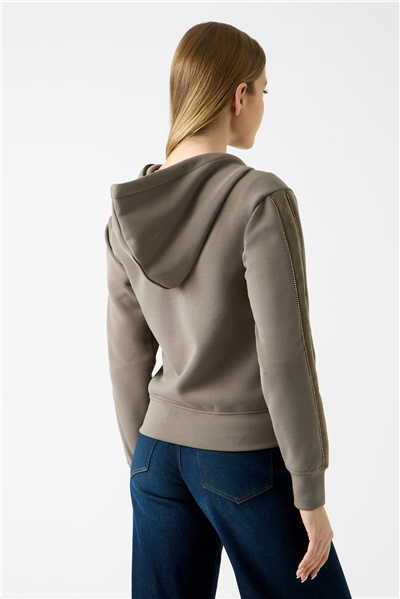 Guess Hody Kadın Scuba Kapüşonlu Sweatshirt Kahverengi