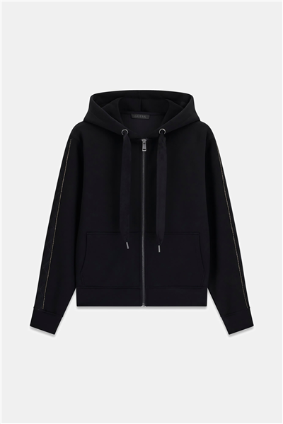 Guess Hody Kadın Scuba Kapüşonlu Sweatshirt Siyah