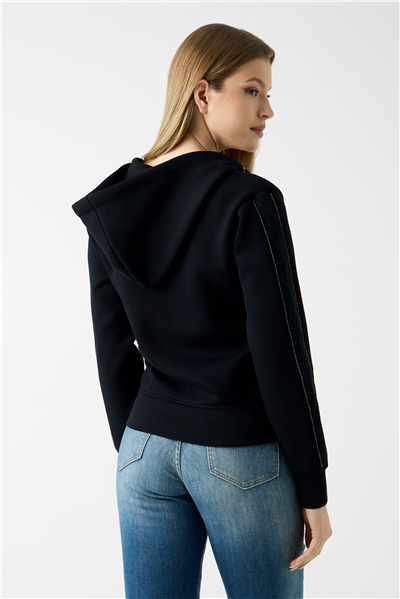 Guess Hody Kadın Scuba Kapüşonlu Sweatshirt Siyah