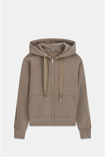 Guess Hody Kadın Scuba Kapüşonlu Sweatshirt Kahverengi