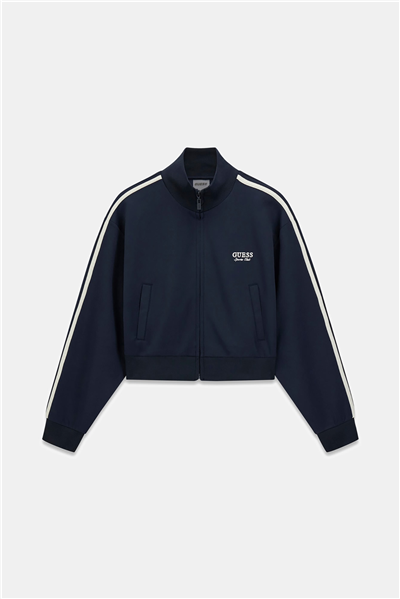 Guess Hoshi Kadın Aktif Scuba Fermuarlı Sweatshirt Lacivert
