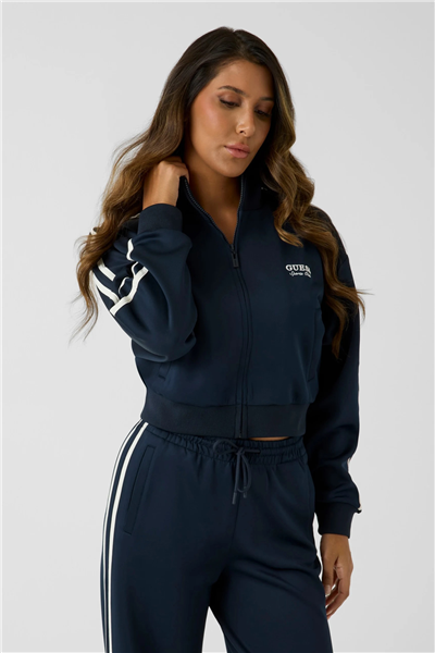 Guess Hoshi Kadın Aktif Scuba Fermuarlı Sweatshirt Lacivert