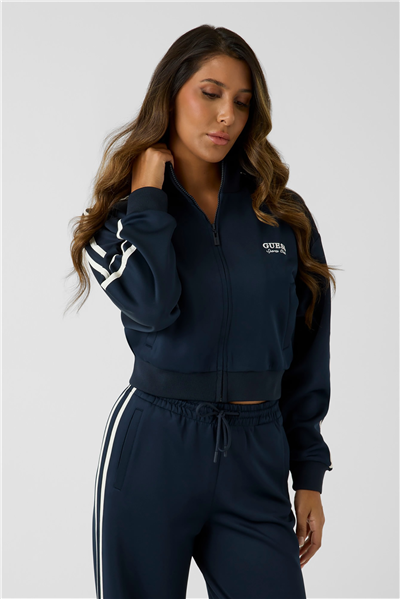 Guess Hoshi Kadın Aktif Scuba Fermuarlı Sweatshirt Lacivert